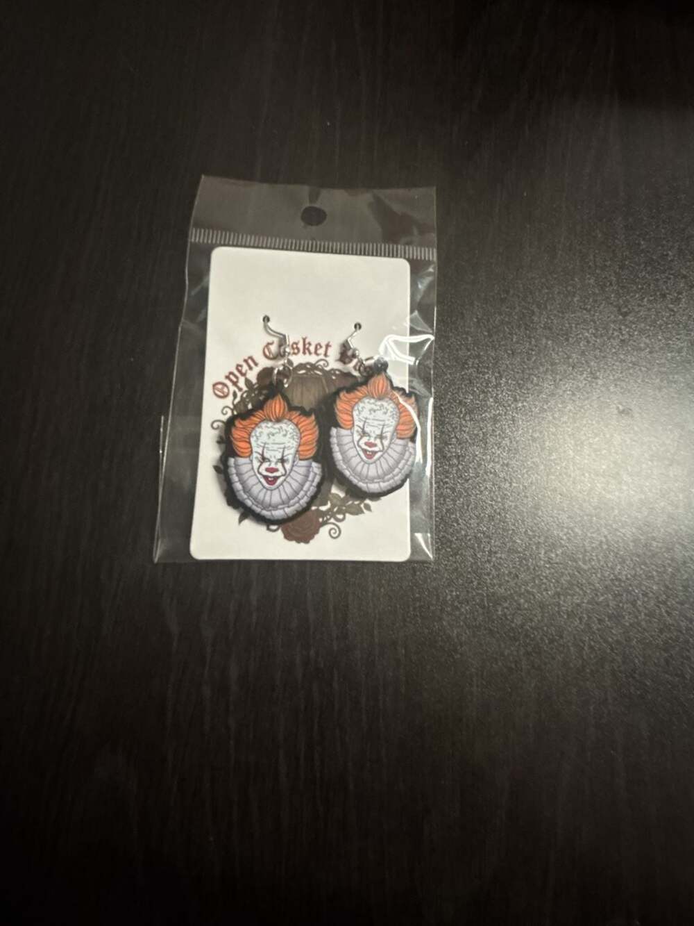 Open Casket Pennywise It Clown Horror Earrings